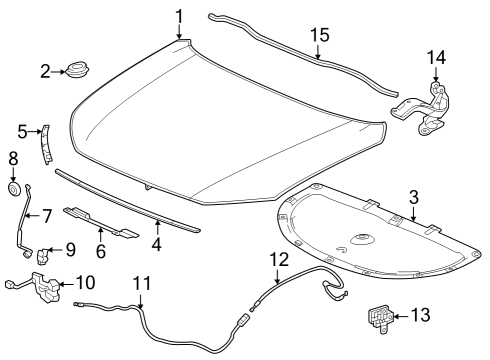 2024 Honda HR-V WIRE ASSY-, HOOD Diagram for 74132-3W0-A01