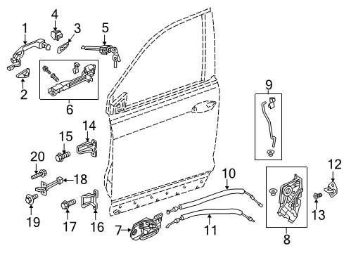2023 Honda Ridgeline Lock & Hardware Diagram 1