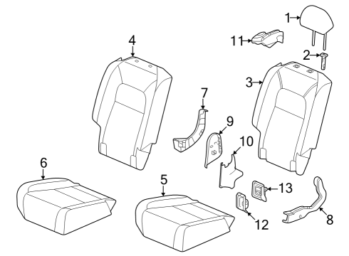 2023 Honda CR-V Hybrid Rear Seat Components Diagram 1
