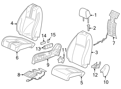 2023 Honda CR-V Hybrid Passenger Seat Components Diagram 2