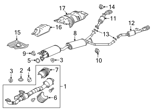 2023 Honda Passport Exhaust Components Diagram
