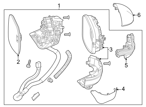 2023 Honda CR-V Hybrid Mirrors Diagram 2