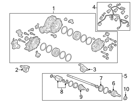2023 Honda Pilot Axle & Differential - Rear Diagram