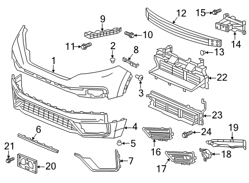2022 Honda CR-V Bumper & Components - Front Diagram