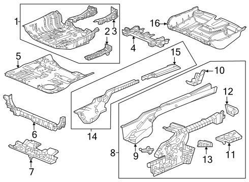 2024 Honda CR-V Rear Floor & Rails Diagram 1
