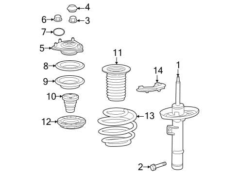 2024 Honda Accord Hybrid Struts & Components - Front Diagram 1