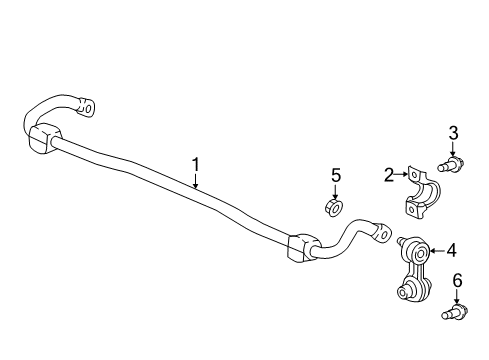 2022 Honda Accord Rear Suspension, Lower Control Arm, Upper Control Arm, Stabilizer Bar, Suspension Components Diagram 2