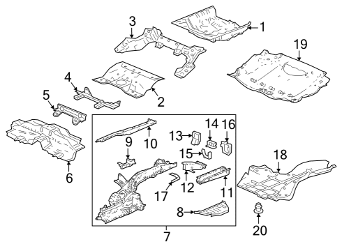 2024 Honda Accord Rear Floor & Rails Diagram