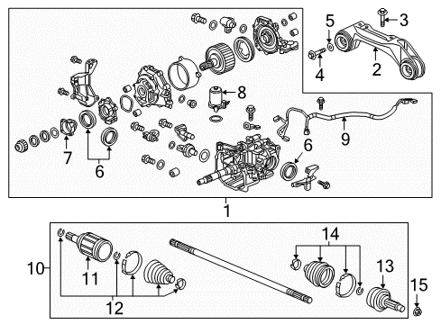 2022 Honda CR-V Axle & Differential - Rear Diagram 1