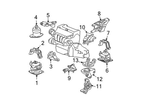 Rubber Assy., Engine Side Mounting (AT) Diagram for 50820-SEA-E01