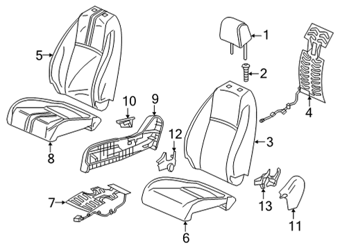 2022 Honda Civic Passenger Seat Components Diagram 4