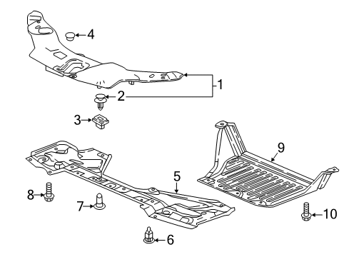2023 Honda Ridgeline Splash Shields Diagram