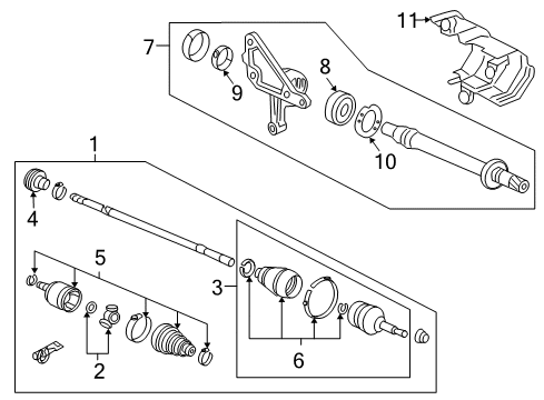 Joint, Inboard Diagram for 44310-SDA-A60