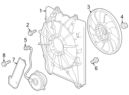 2024 Honda CR-V A/C Condenser Fan Diagram 1
