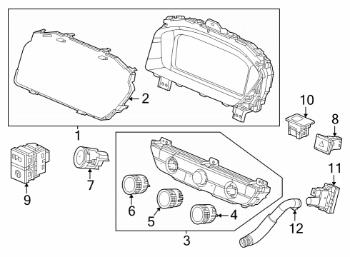 2023 Honda HR-V Cluster & Switches, Instrument Panel Diagram 3