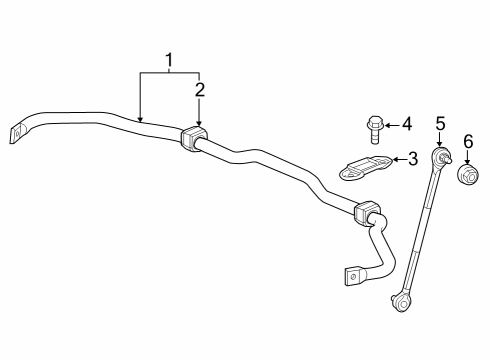 2023 Honda Accord Hybrid Stabilizer Bar & Components - Front Diagram