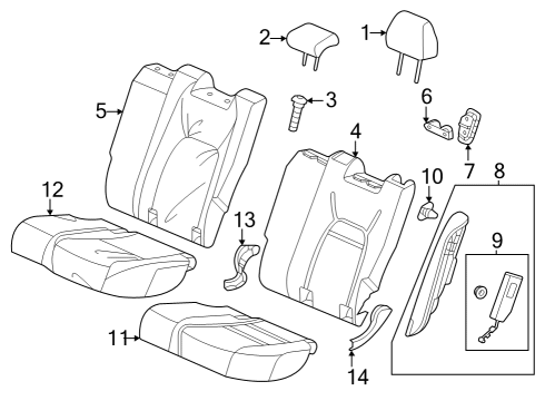 2023 Honda HR-V Rear Seat Components Diagram 3
