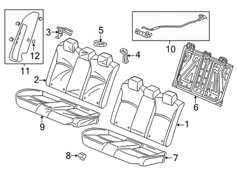 2022 Honda Civic Rear Seat Components Diagram 4