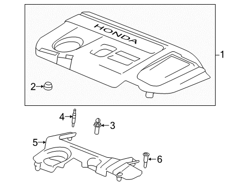 2022 Honda Accord Hybrid Engine Appearance Cover Diagram 2