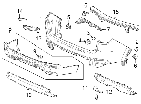 2024 Honda Pilot Bumper & Components - Rear Diagram