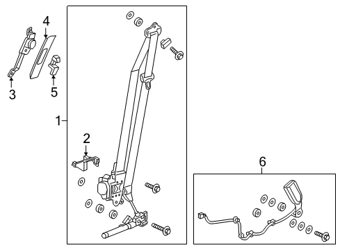 2022 Honda CR-V Hybrid Front Seat Belts Diagram