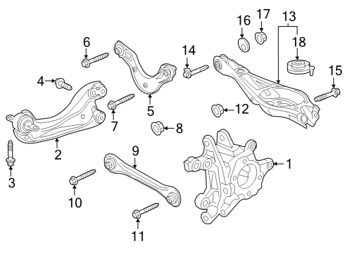2023 Honda CR-V Rear Suspension, Lower Control Arm, Upper Control Arm, Stabilizer Bar, Suspension Components Diagram 3