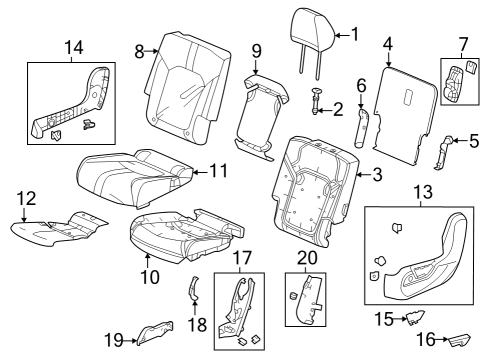 2024 Honda Pilot Second Row Seats Diagram 2