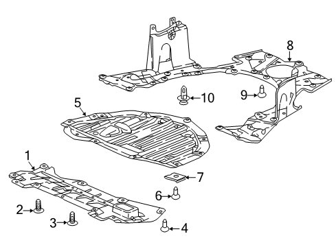2022 Honda CR-V Splash Shields Diagram