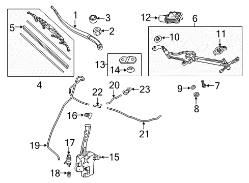 2023 Honda Odyssey Wiper & Washer Components Diagram 2