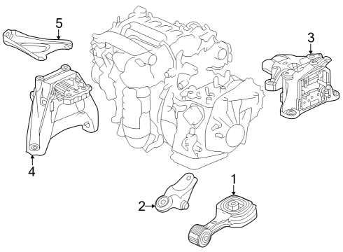 2024 Honda CR-V Engine & Trans Mounting Diagram 1