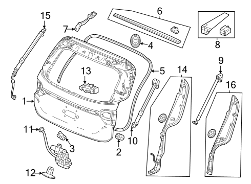 2023 Honda Pilot Gate & Hardware Diagram