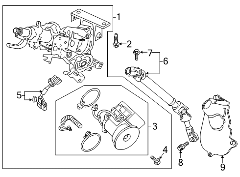 2023 Honda Passport Steering Column Assembly Diagram