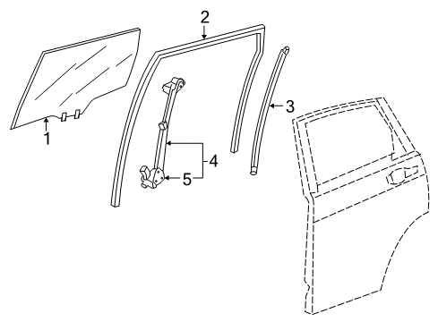 2022 Honda CR-V Front Door Glass & Hardware Diagram 2