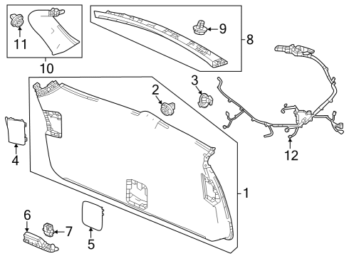 2024 Honda Pilot Interior Trim - Lift Gate Diagram