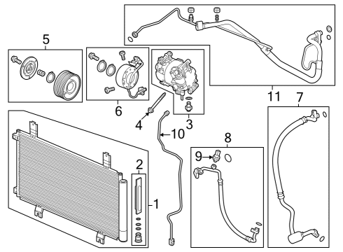 2023 Honda Accord Hybrid Condenser, Compressor & Lines Diagram 1