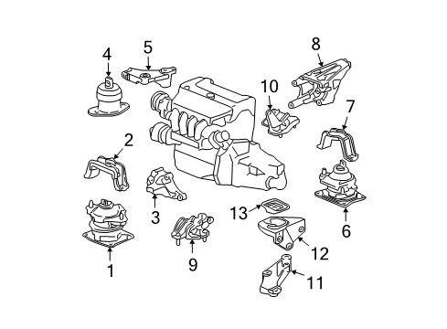 Rubber Assy., FR. Engine Mounting (MT) Diagram for 50830-SEA-E14
