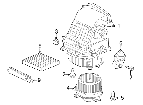 2024 Honda Pilot Blower Motor & Fan Diagram 1