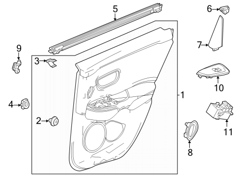 2023 Honda HR-V LNG, L- RR- (TYPEA) Diagram for 83750-3W0-A11ZF