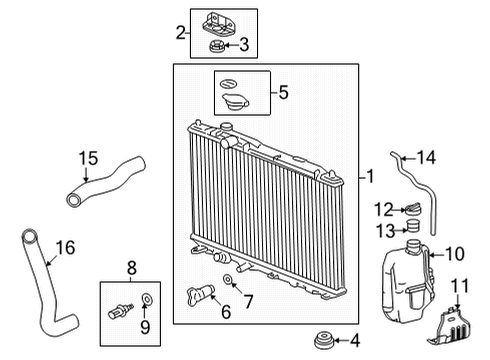 2023 Honda Civic Radiator & Components Diagram 5