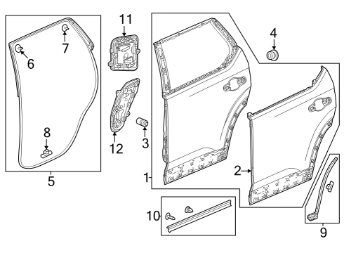 2023 Honda Pilot Door & Components Diagram 2