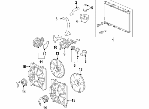 2022 Honda CR-V Cooling System, Radiator, Water Pump, Cooling Fan Diagram 3