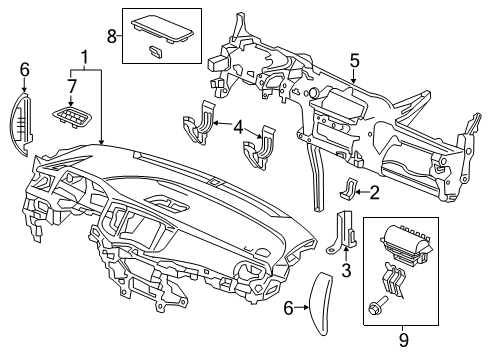 2023 Honda Passport Cluster & Switches, Instrument Panel Diagram 2