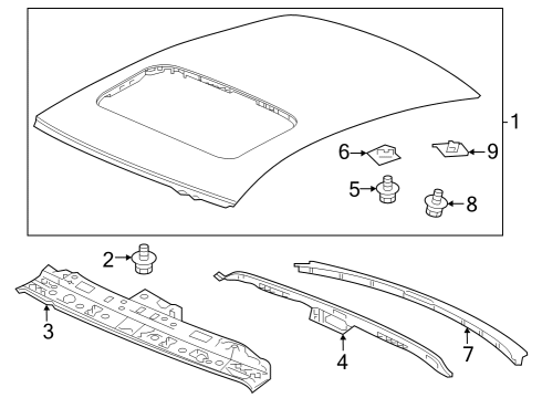 2023 Honda Accord Roof & Components Diagram 2
