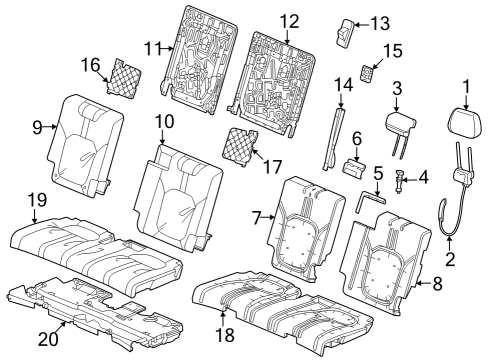 2024 Honda Pilot Third Row Seats Diagram 2