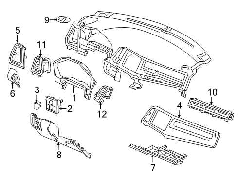 2022 Honda HR-V Cluster & Switches, Instrument Panel Diagram 5