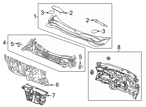 2023 Honda Ridgeline Cowl Diagram