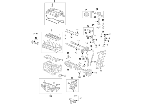 2022 Honda CR-V Engine Parts, Mounts, Cylinder Head & Valves, Camshaft & Timing, Variable Valve Timing, Oil Pan, Oil Pump, Balance Shafts, Crankshaft & Bearings, Pistons, Rings & Bearings Diagram 3
