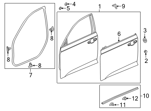 2022 Honda Accord Hybrid Door & Components Diagram 1