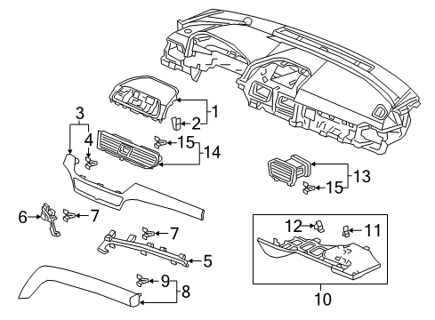 2022 Honda Accord Hybrid Cluster & Switches, Instrument Panel Diagram 5