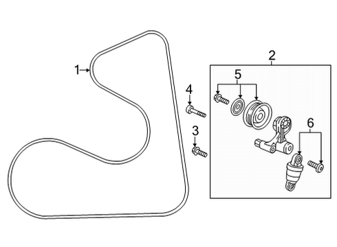 2022 Honda Civic Belts & Pulleys Diagram 3
